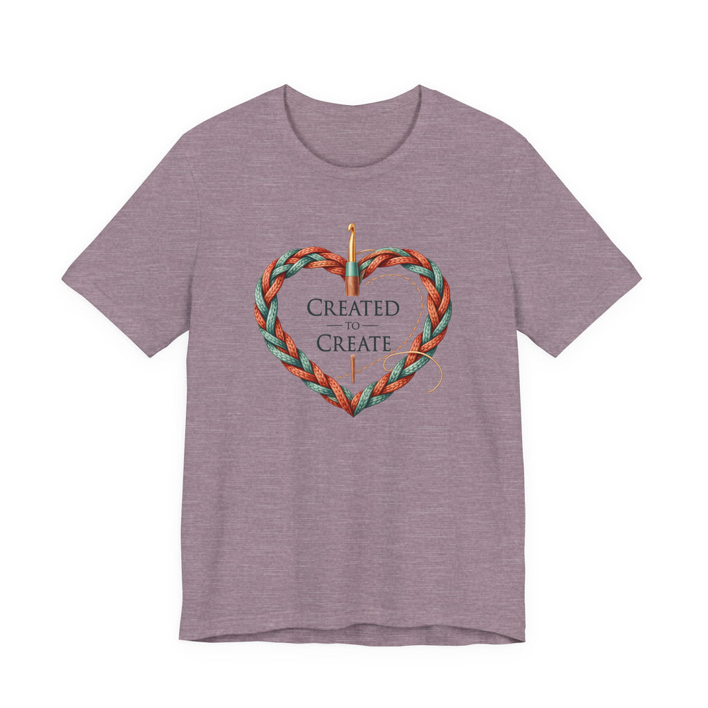 Created to Create (Christian Crochet Heart Tee)