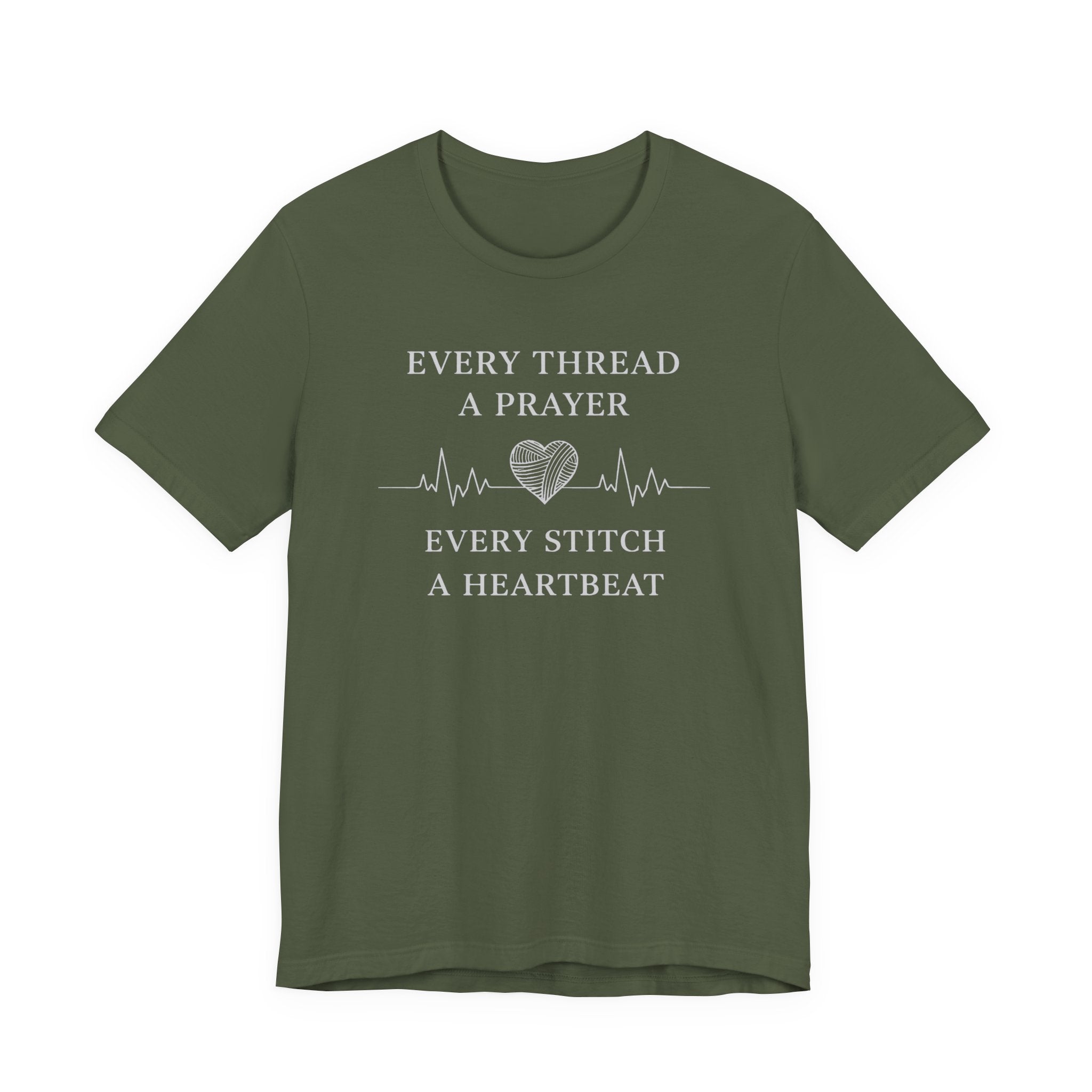Every Thread A Prayer Every Stitch Heartbeat (Christian Sewing - Dark Tee)