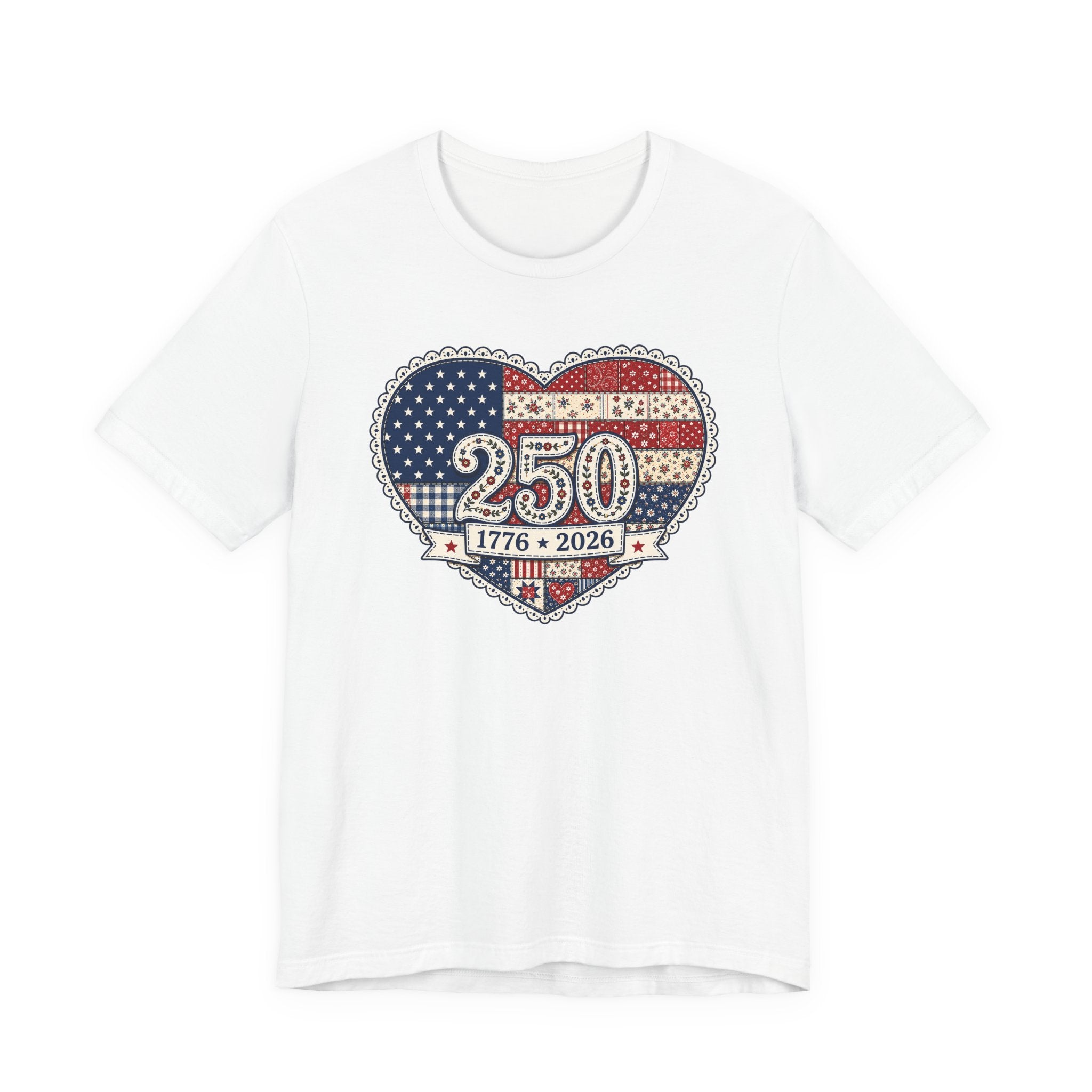 Americana Quilted Heart 250 (Patriotic Quilter's Tee)