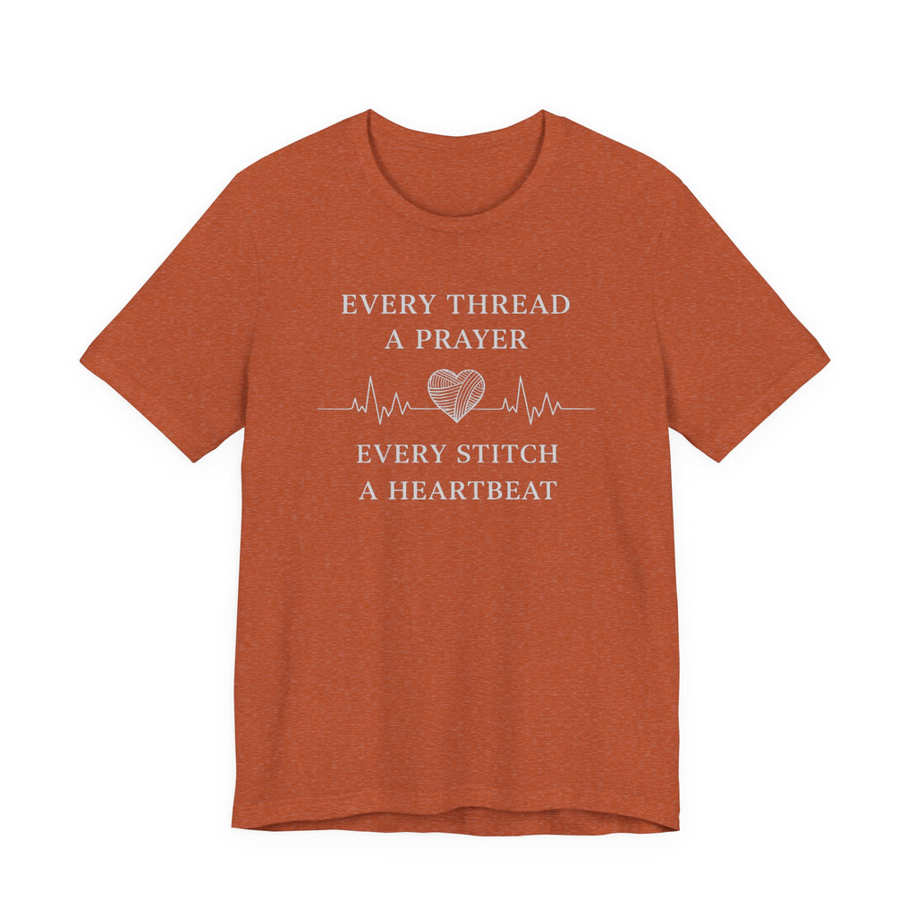 Every Thread A Prayer Every Stitch Heartbeat (Christian Sewing - Dark Tee)