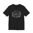 Even in Chaos His Grace Finds Me (Christian Sewing Tee in Dark Colors)