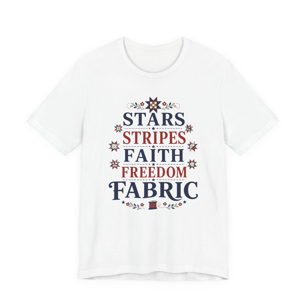 Stars Stripes Faith Freedom Fabric (Patriotic Christian Tee)