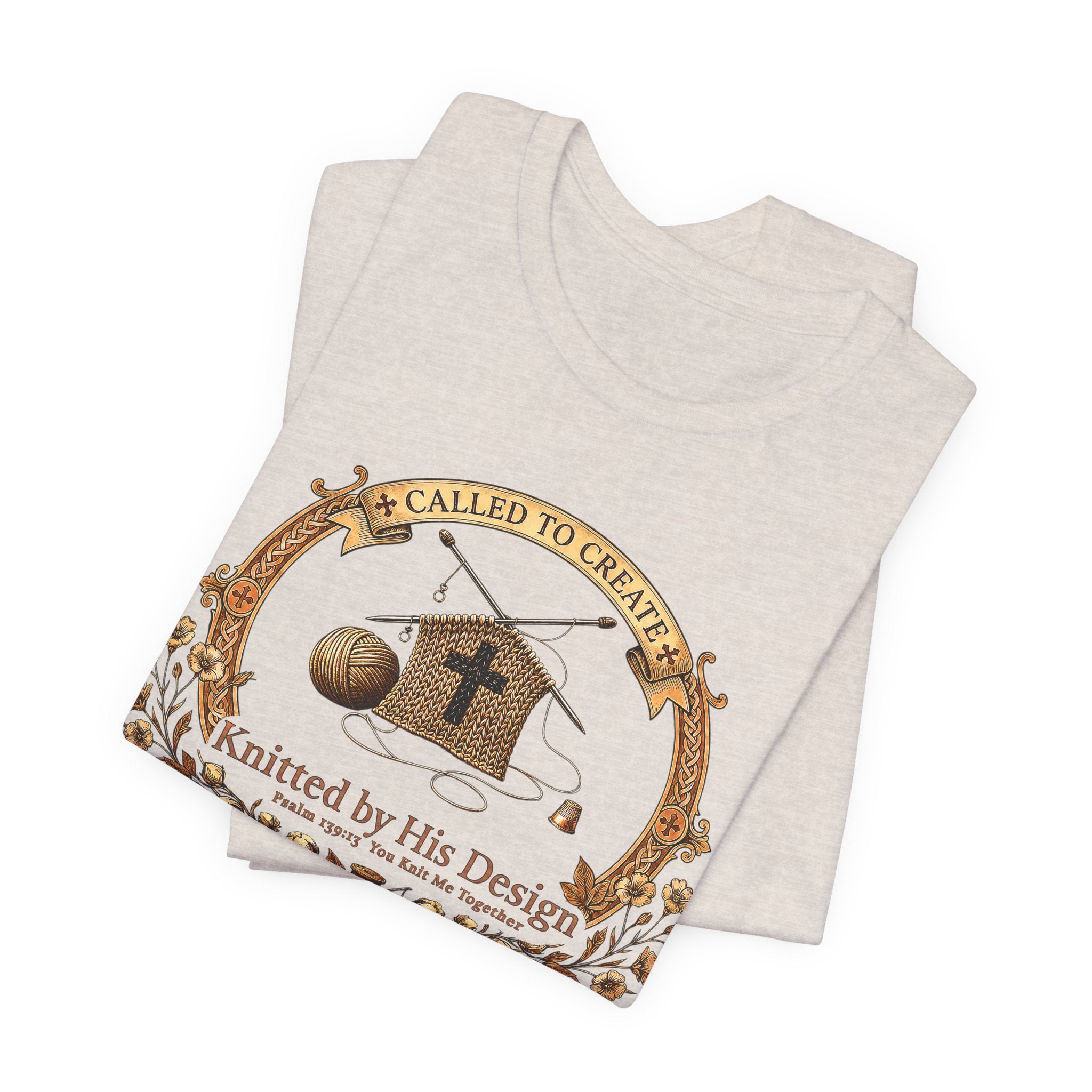 Knitted by His Design (Knitting Lovers Christian Tee)