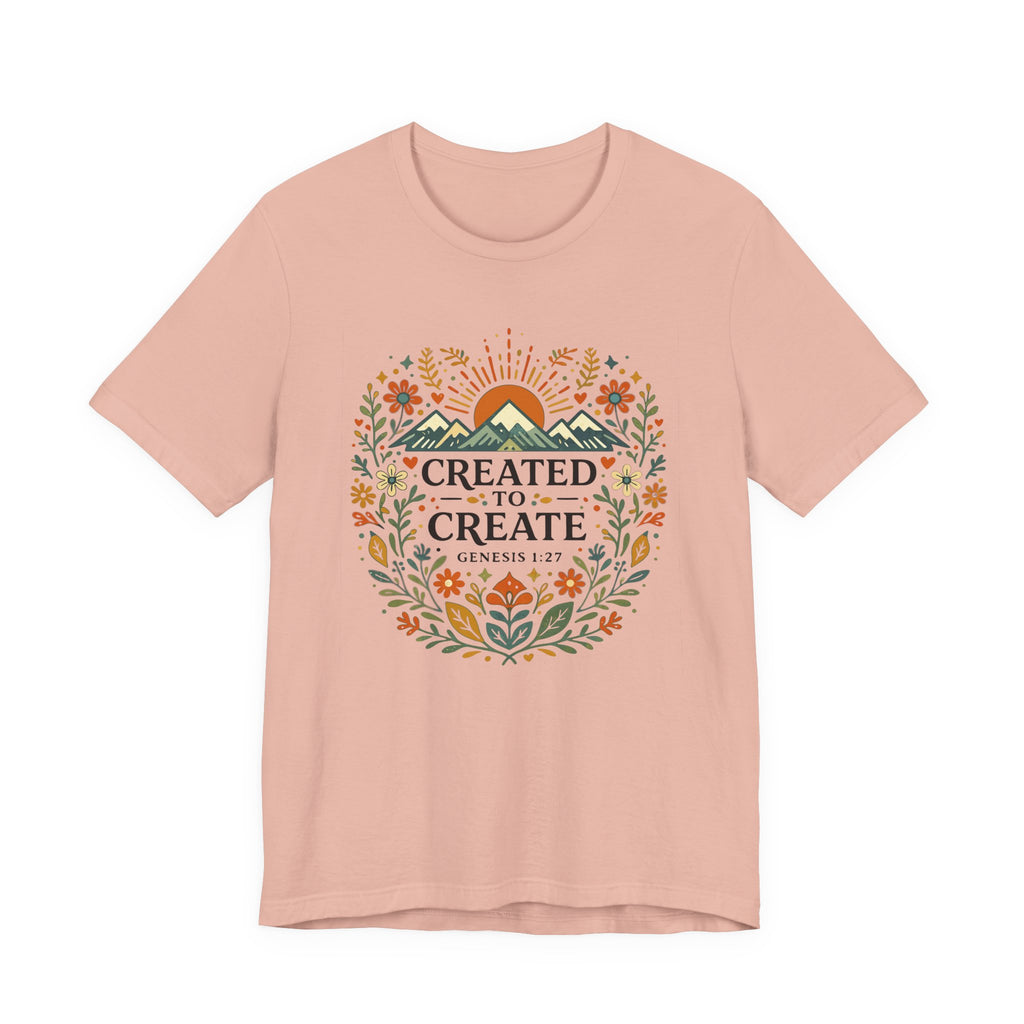 Created to Create (Christian Botanical Block Print Tee)