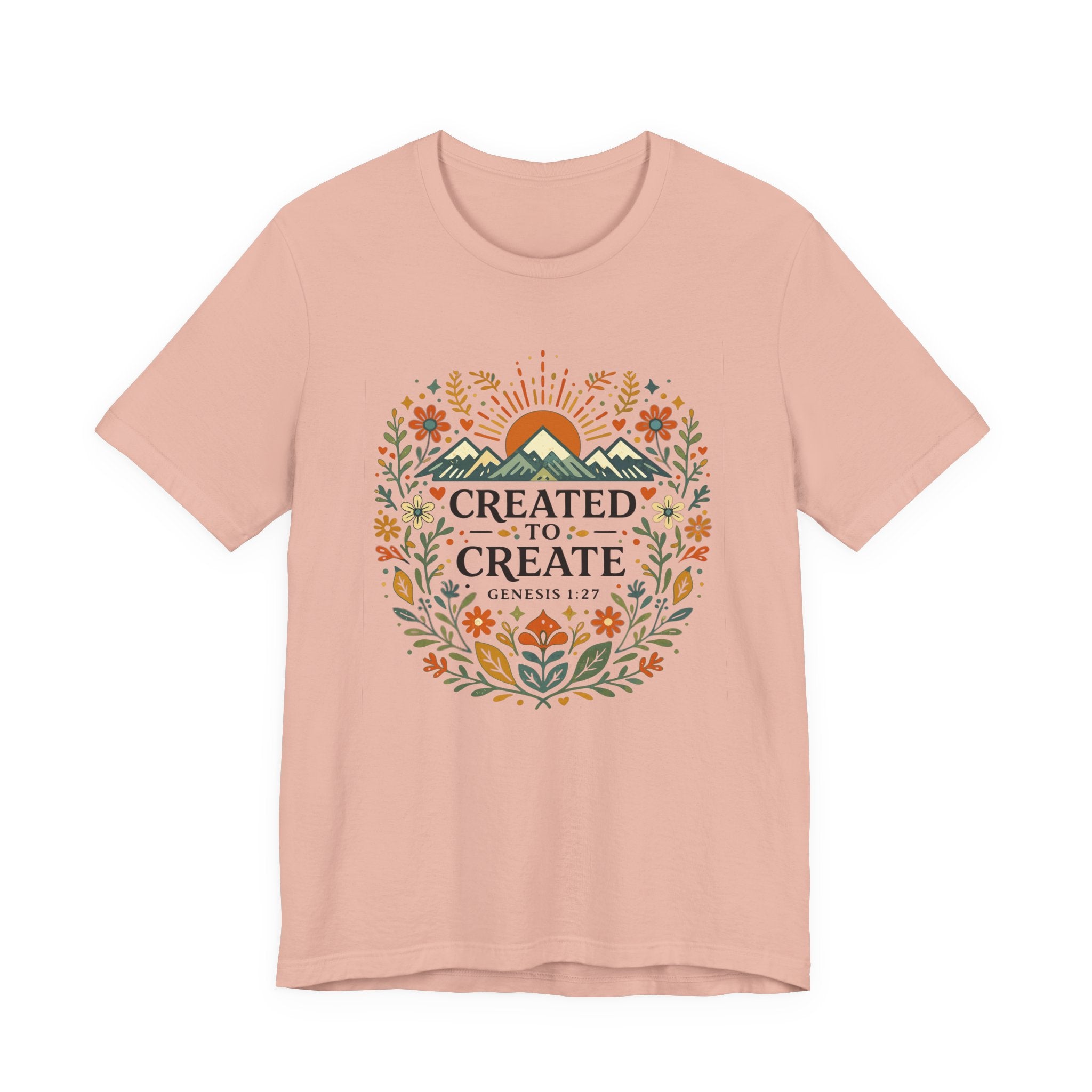 Created to Create (Christian Botanical Block Print Tee)