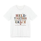 Held Together By Grace and Double Stitches (Christian Sewing Tee)