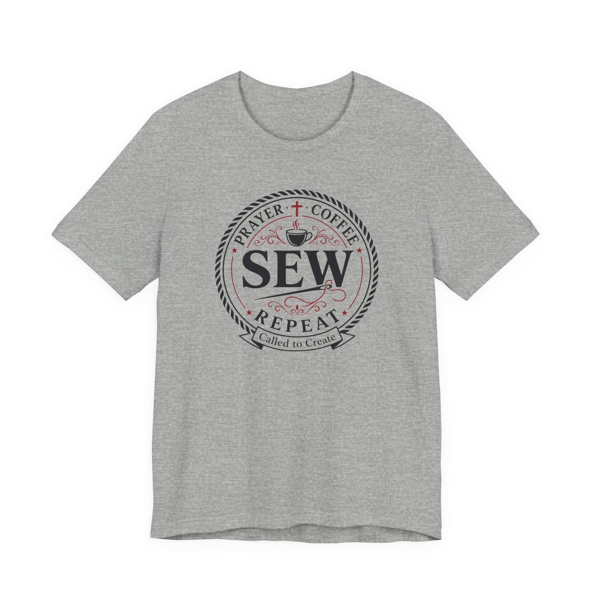 Prayer + Coffee + Sew + Repeat (Christian Tee)