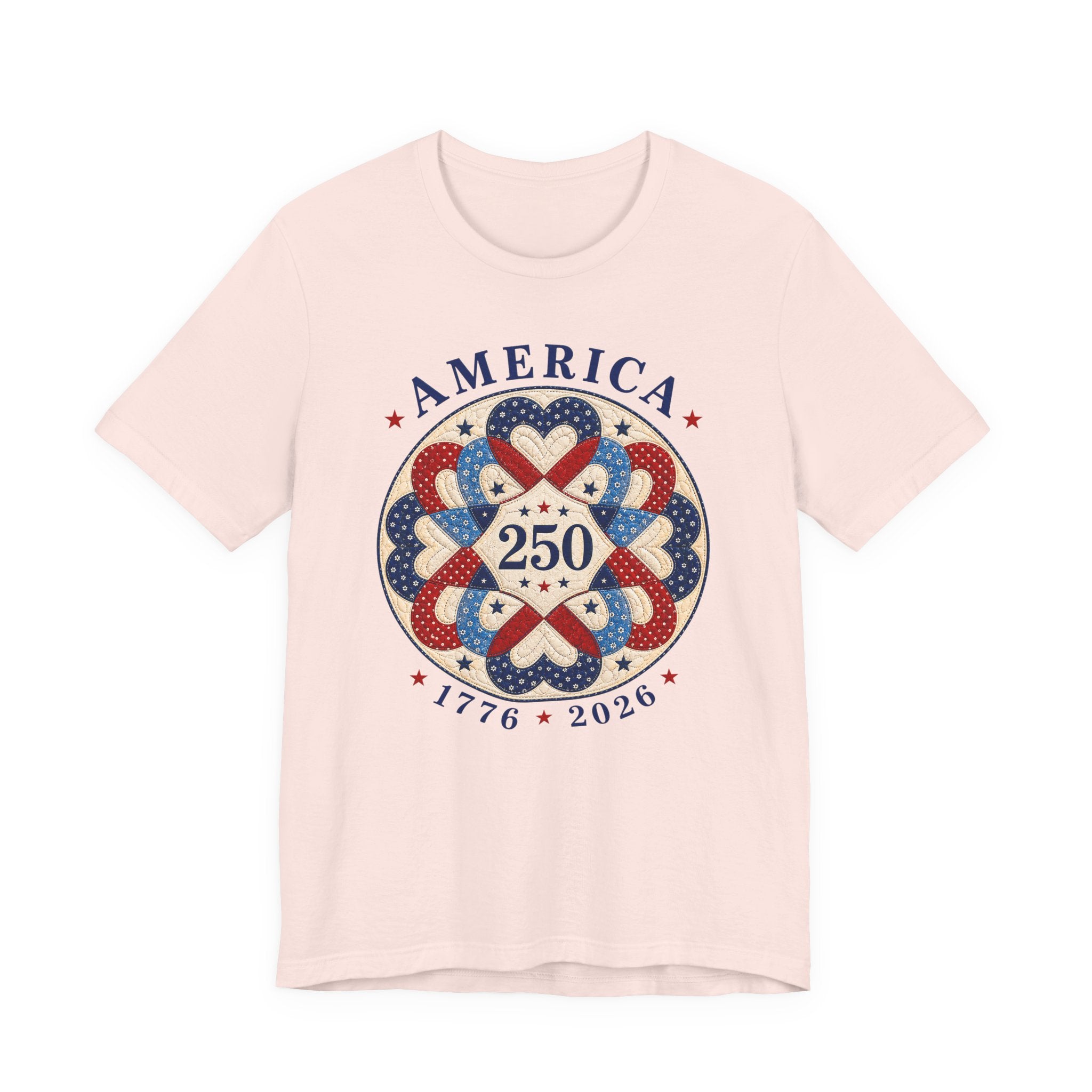 America 250 - Interlocking Hearts (Patriotic Quilting Tee)