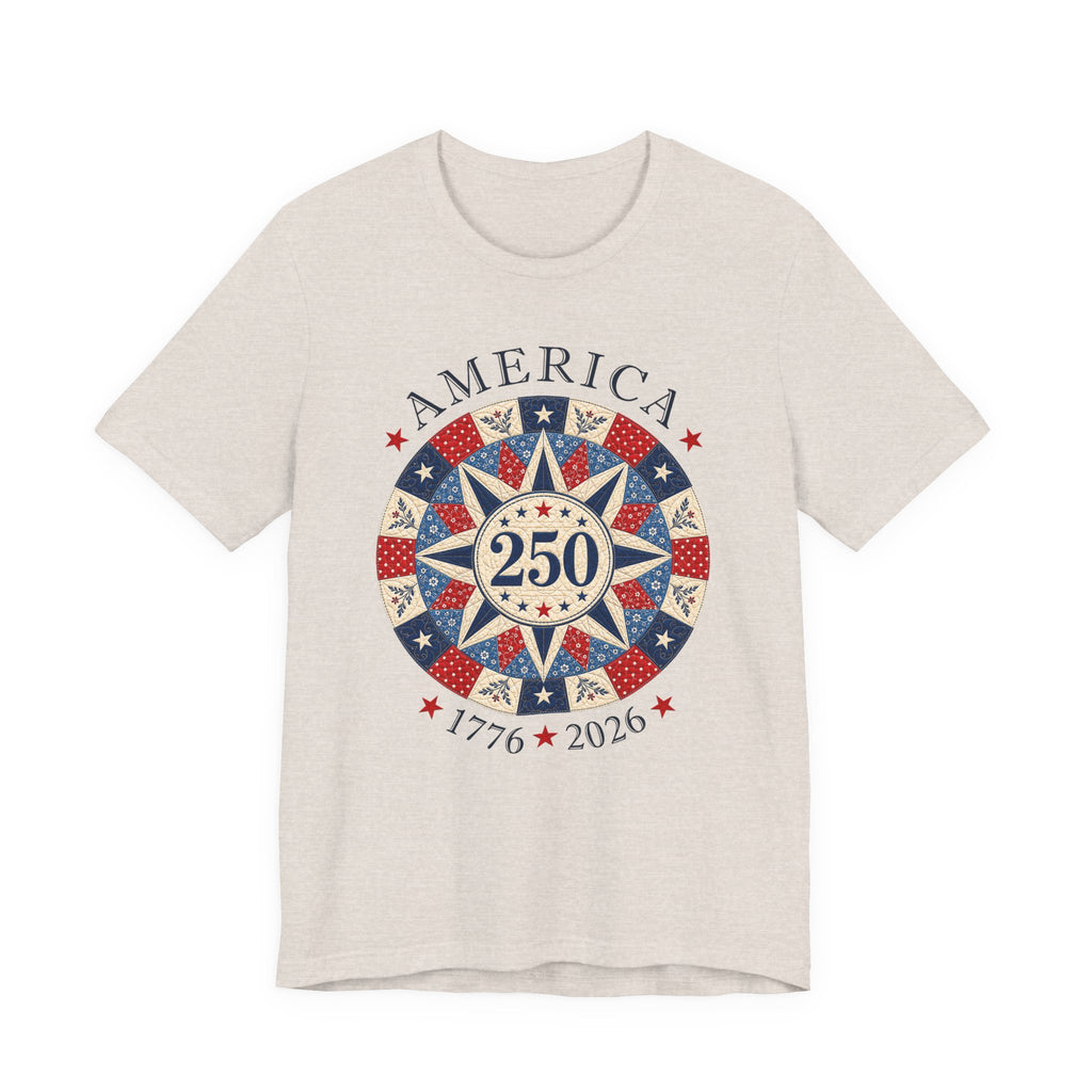America 250 Quilt Star (Patriotic Quilting Tee)