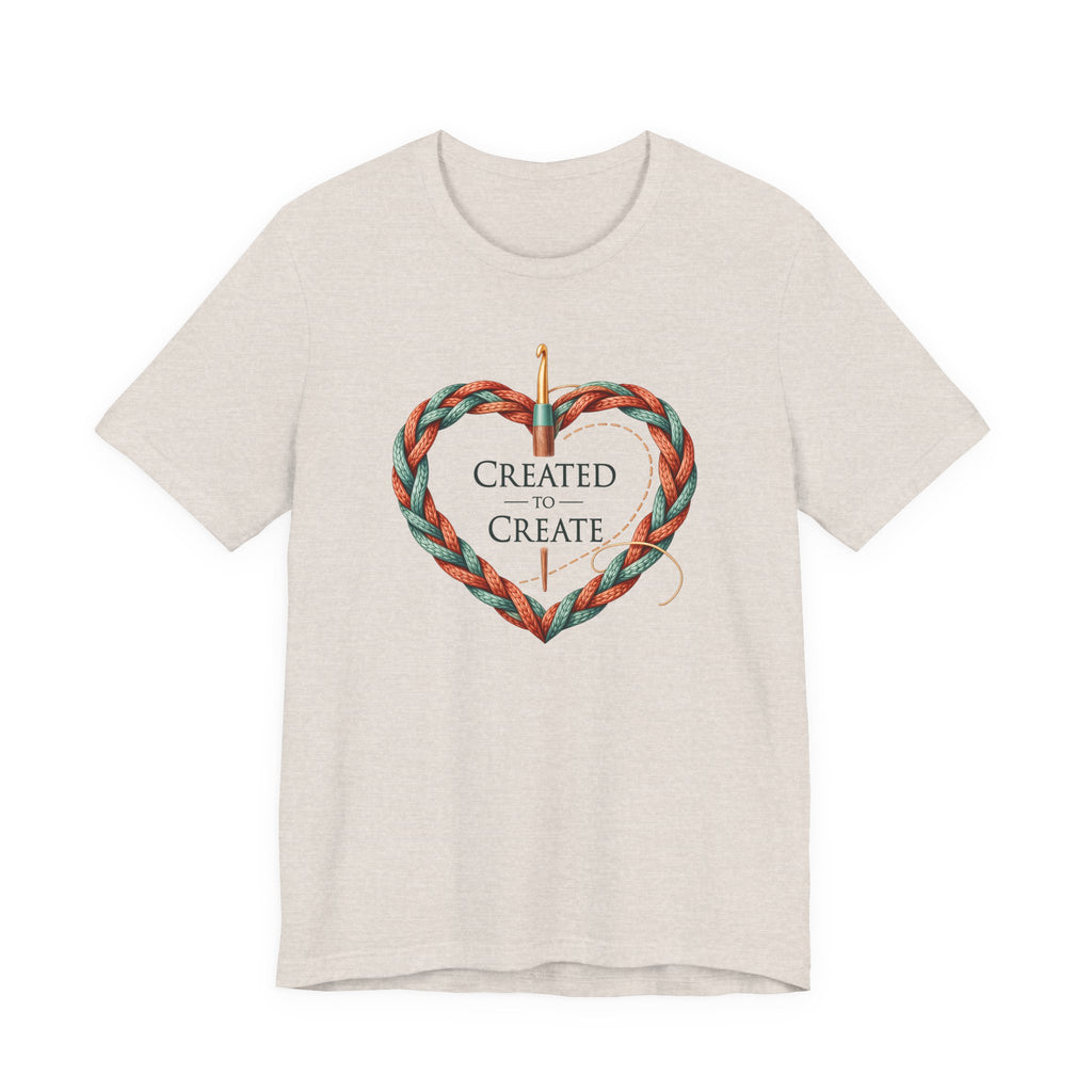 Created to Create (Christian Crochet Heart Tee)