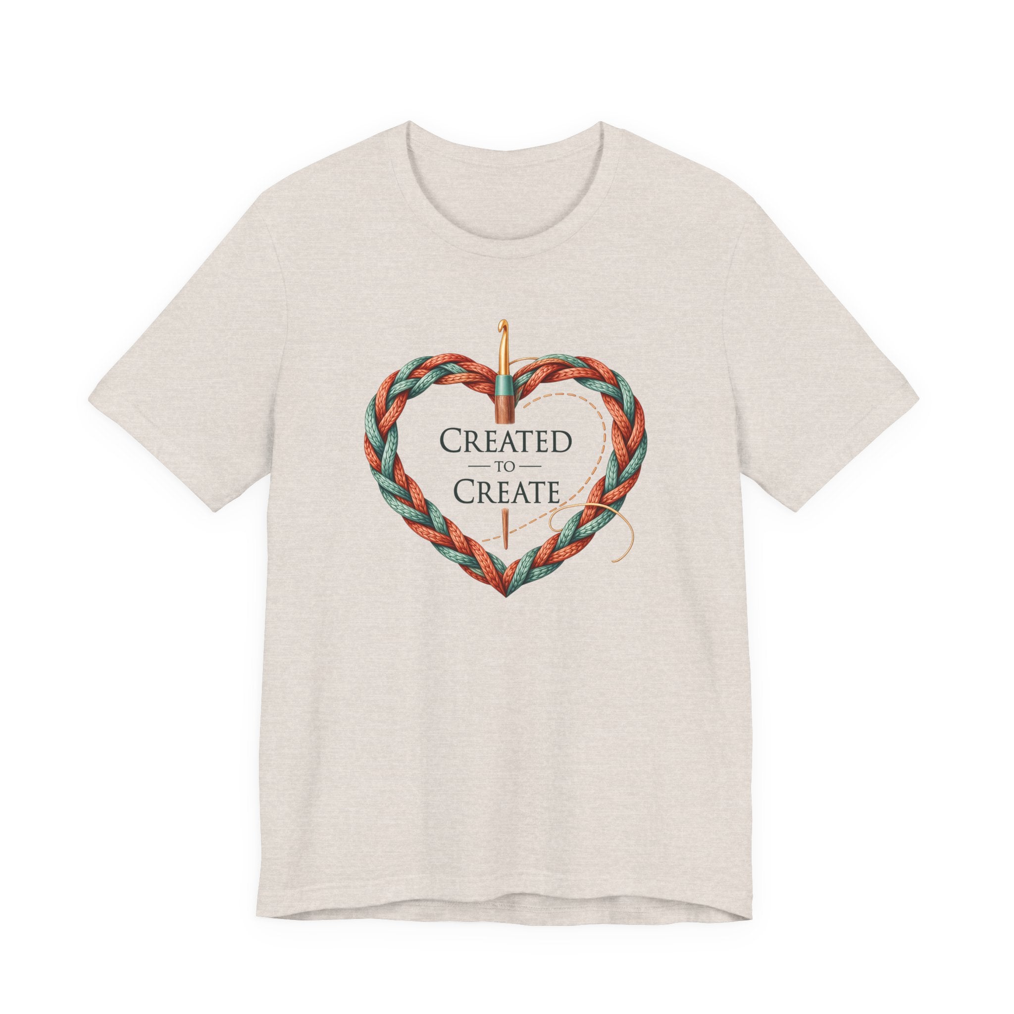 Created to Create (Christian Crochet Heart Tee)