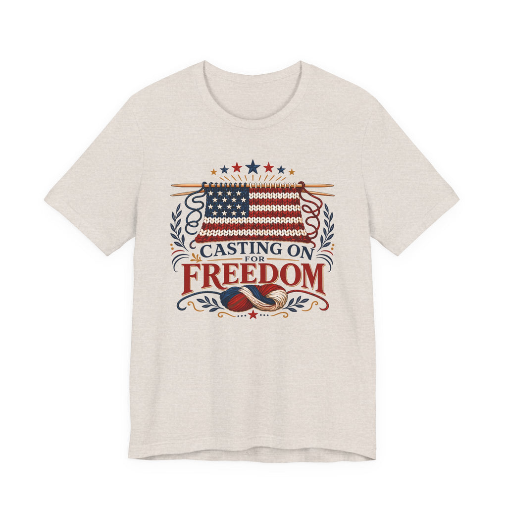 Casting On For Freedom (Patriotic Knitting Tee)