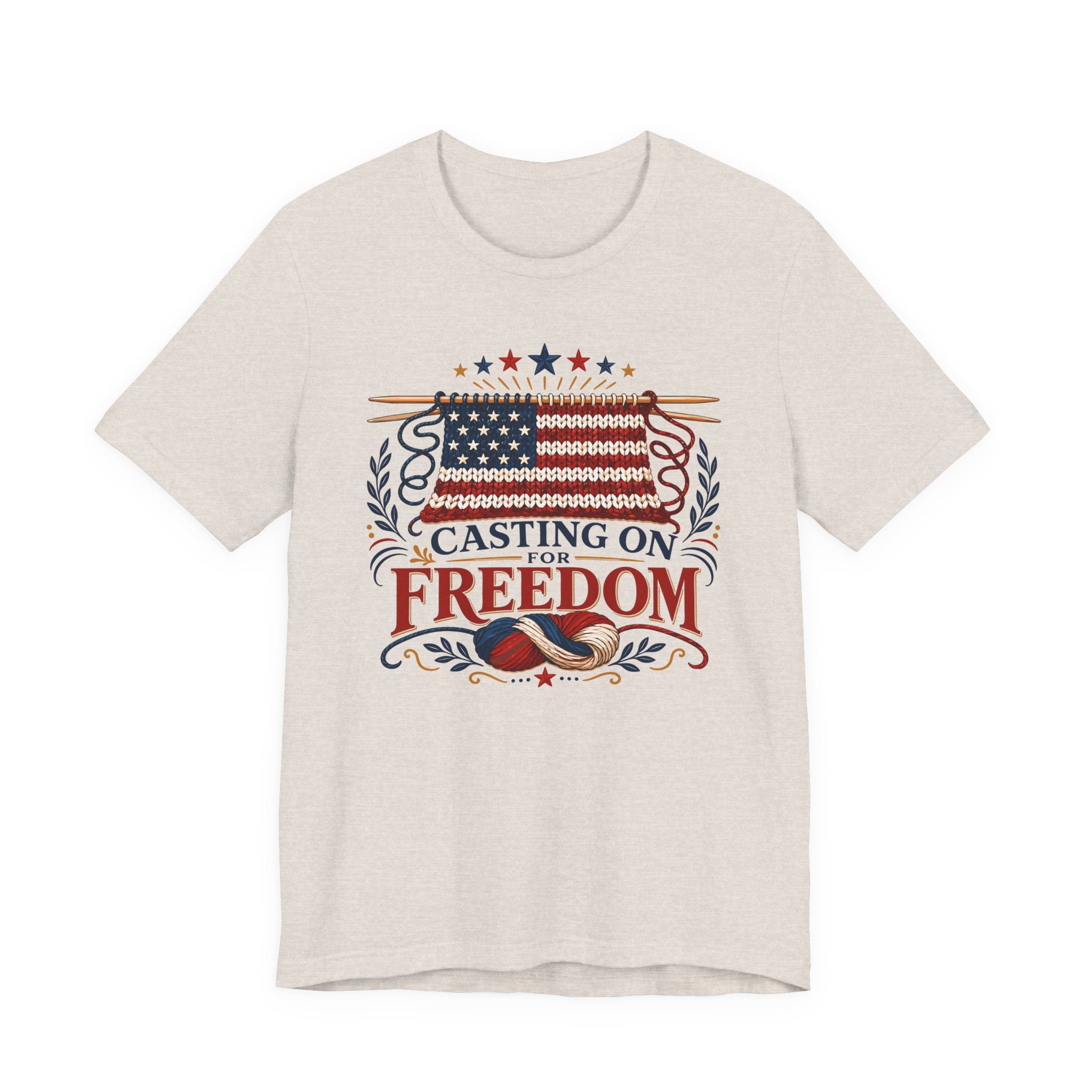Casting On For Freedom (Patriotic Knitting Tee)