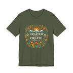 Created To Create (Christian Botanical Block Print Dark Colored Tee)