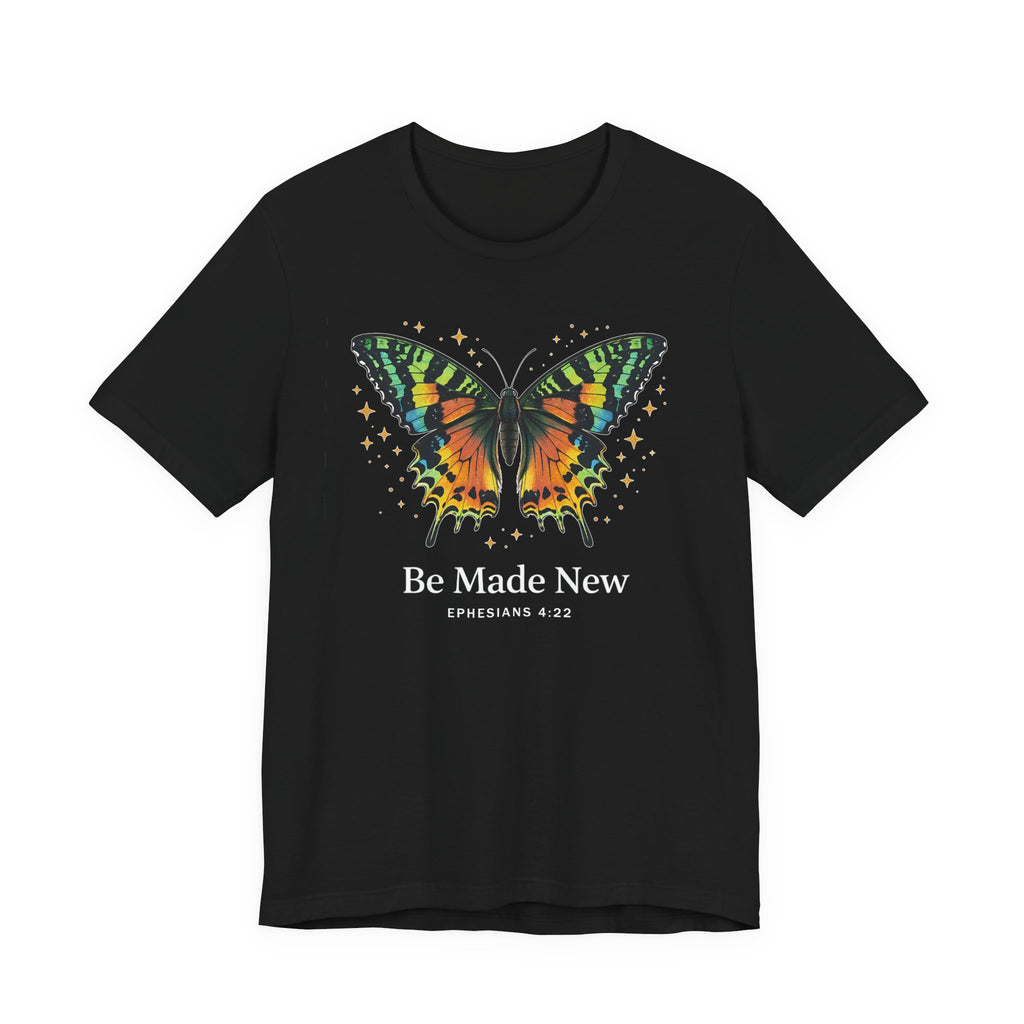 Be Made New - Madagascan Sunset Moth (Ephesians 4:22  Tee in Dark Colors)