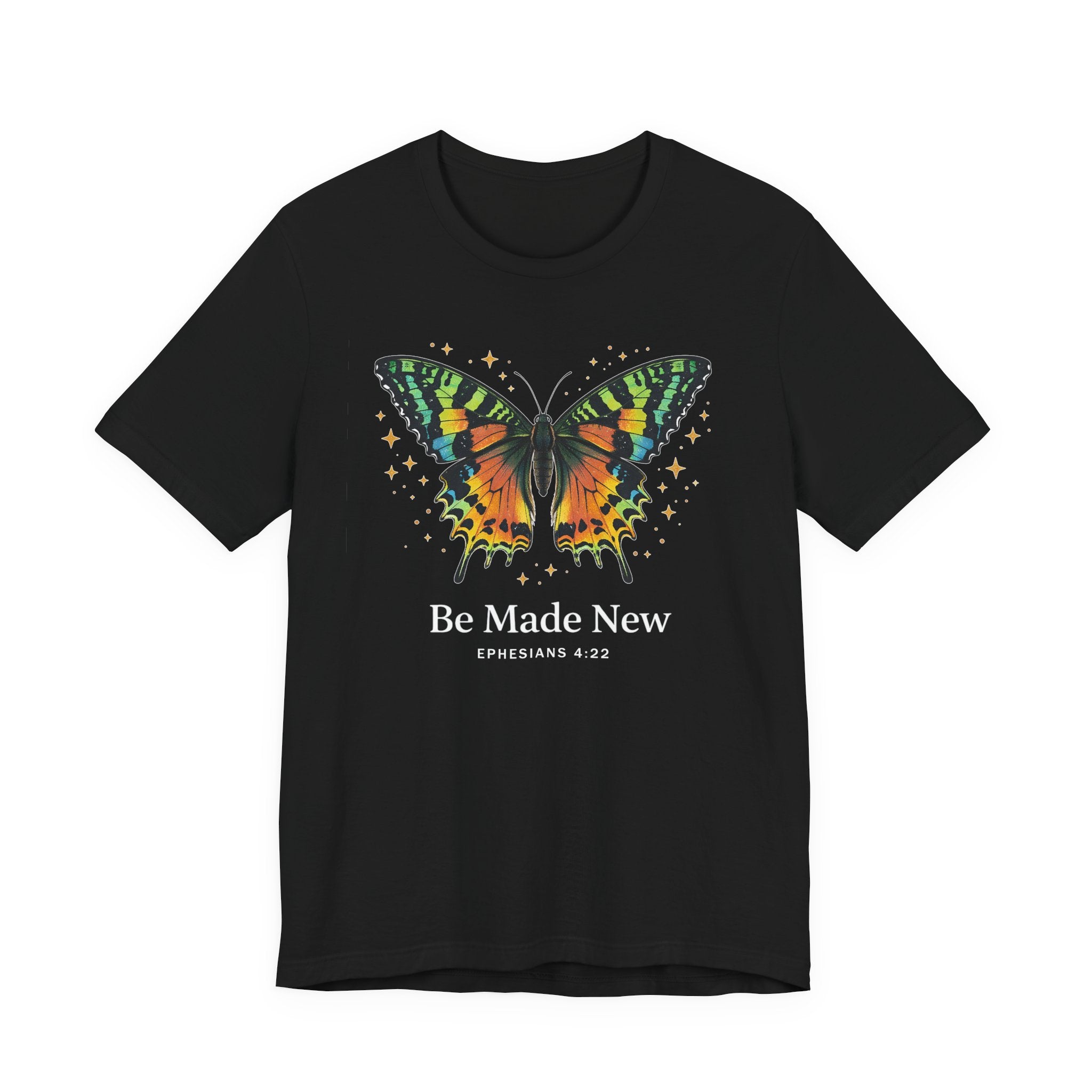 Be Made New - Madagascan Sunset Moth (Ephesians 4:22  Tee in Dark Colors)
