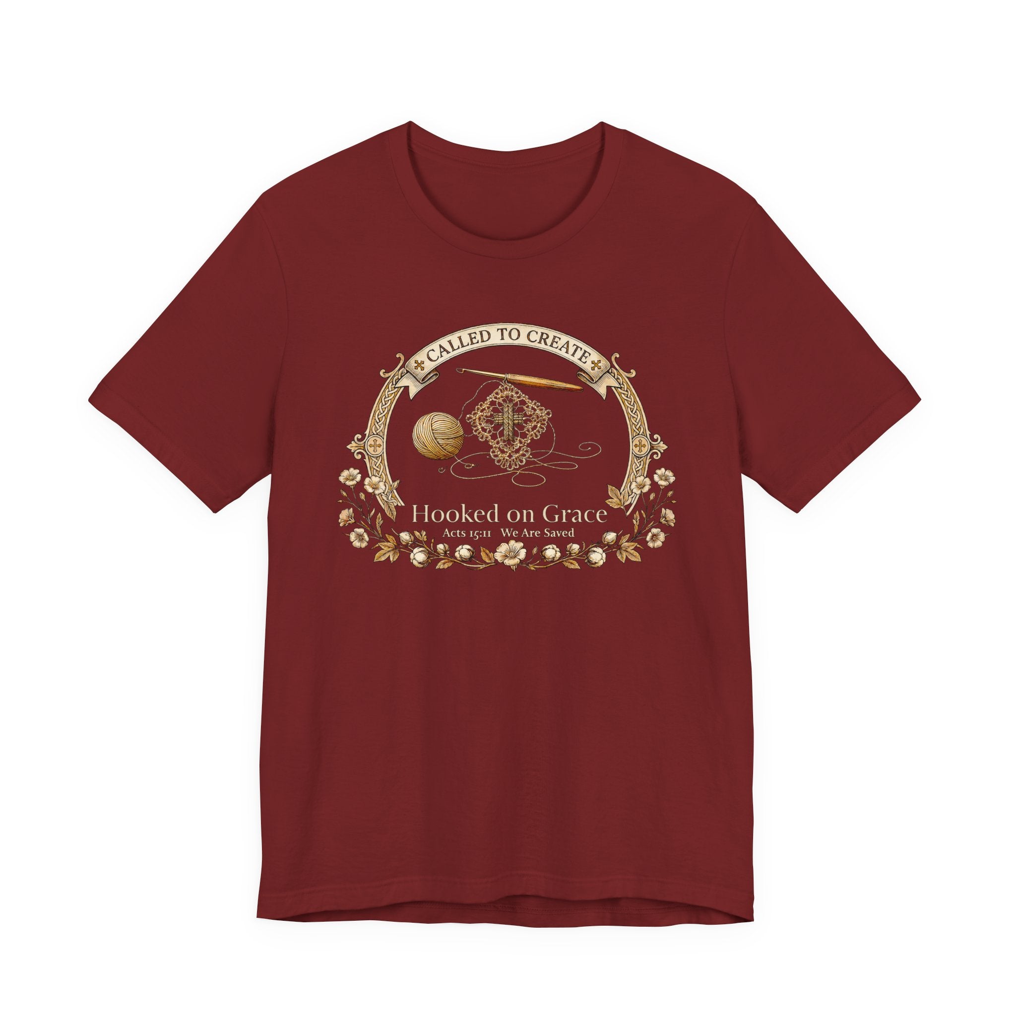 Hooked on Grace (Crochet Lovers Christian Tee - Dark Colors)