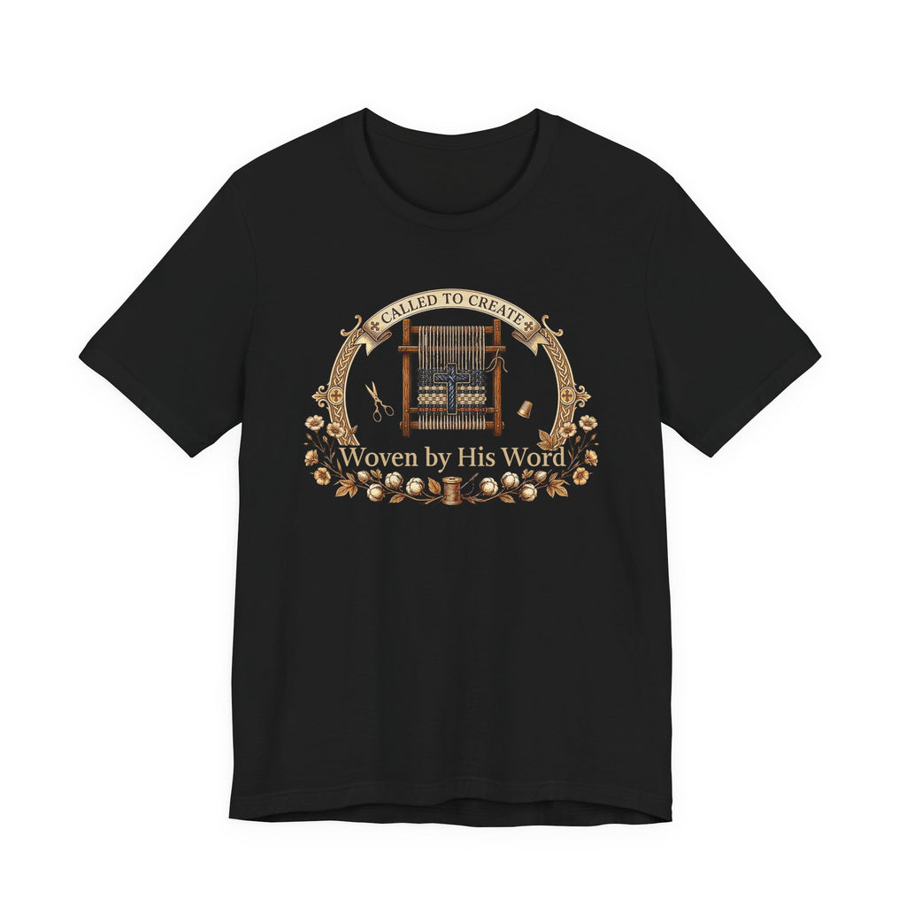 Woven By His Word (Christian Weaver - Dark Tee)