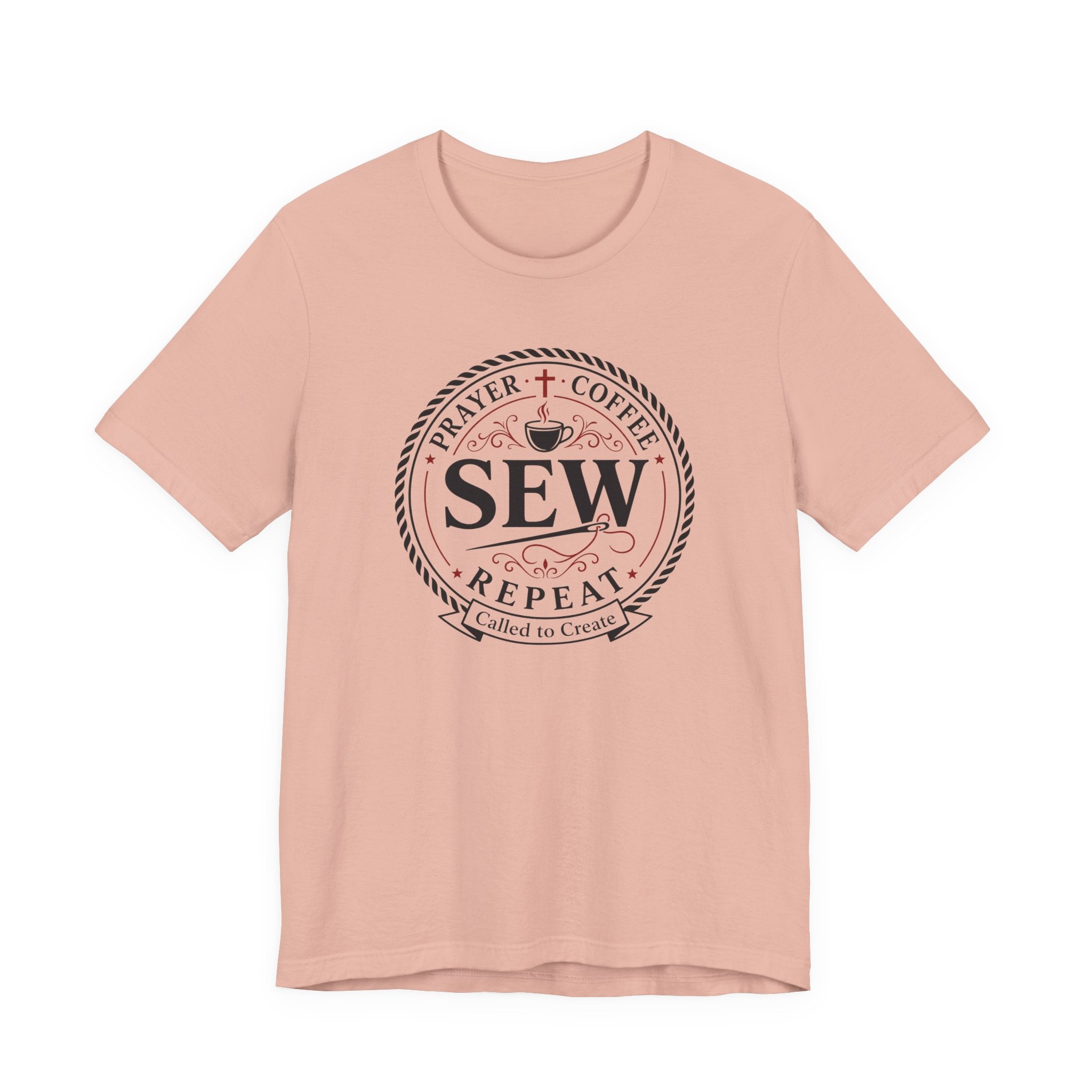 Prayer + Coffee + Sew + Repeat (Christian Tee)