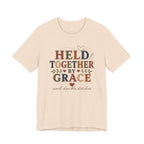 Held Together By Grace and Double Stitches (Christian Sewing Tee)