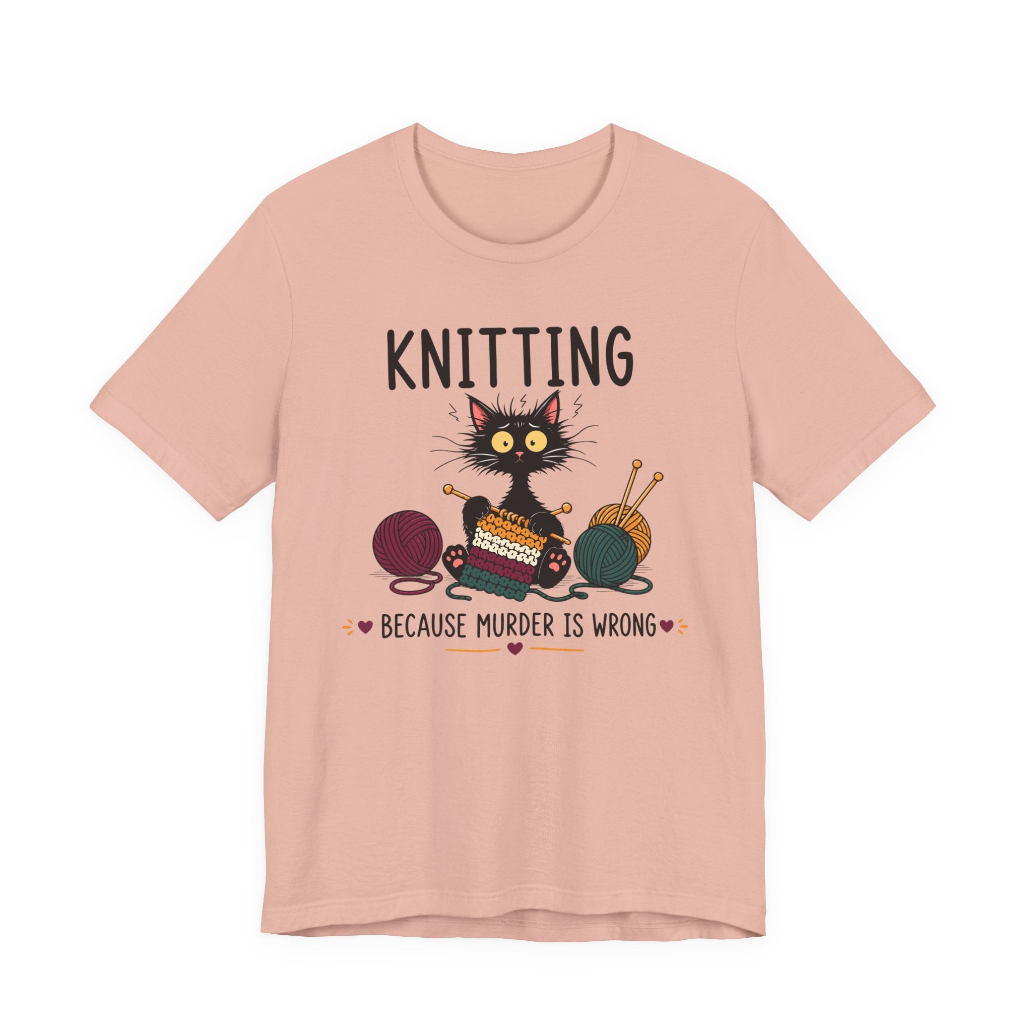 Knitting Because Murder is Wrong Tee