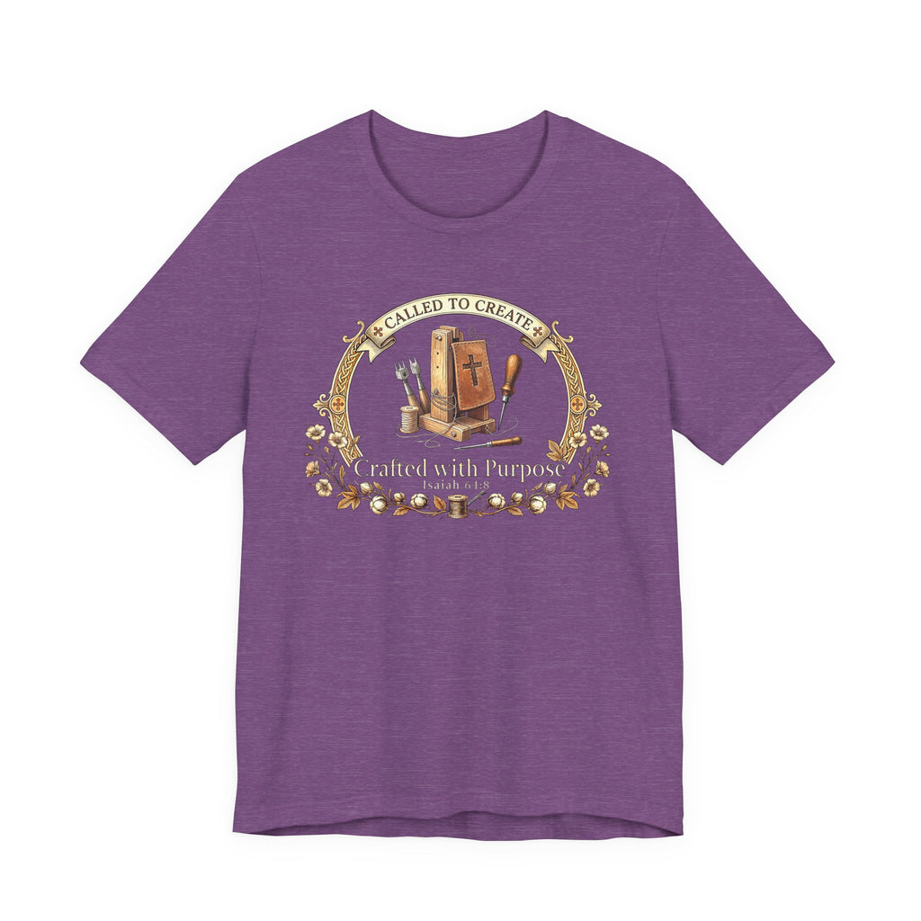 Crafted with a Purpose (Leather Working Christian Tee in Dark Colors)