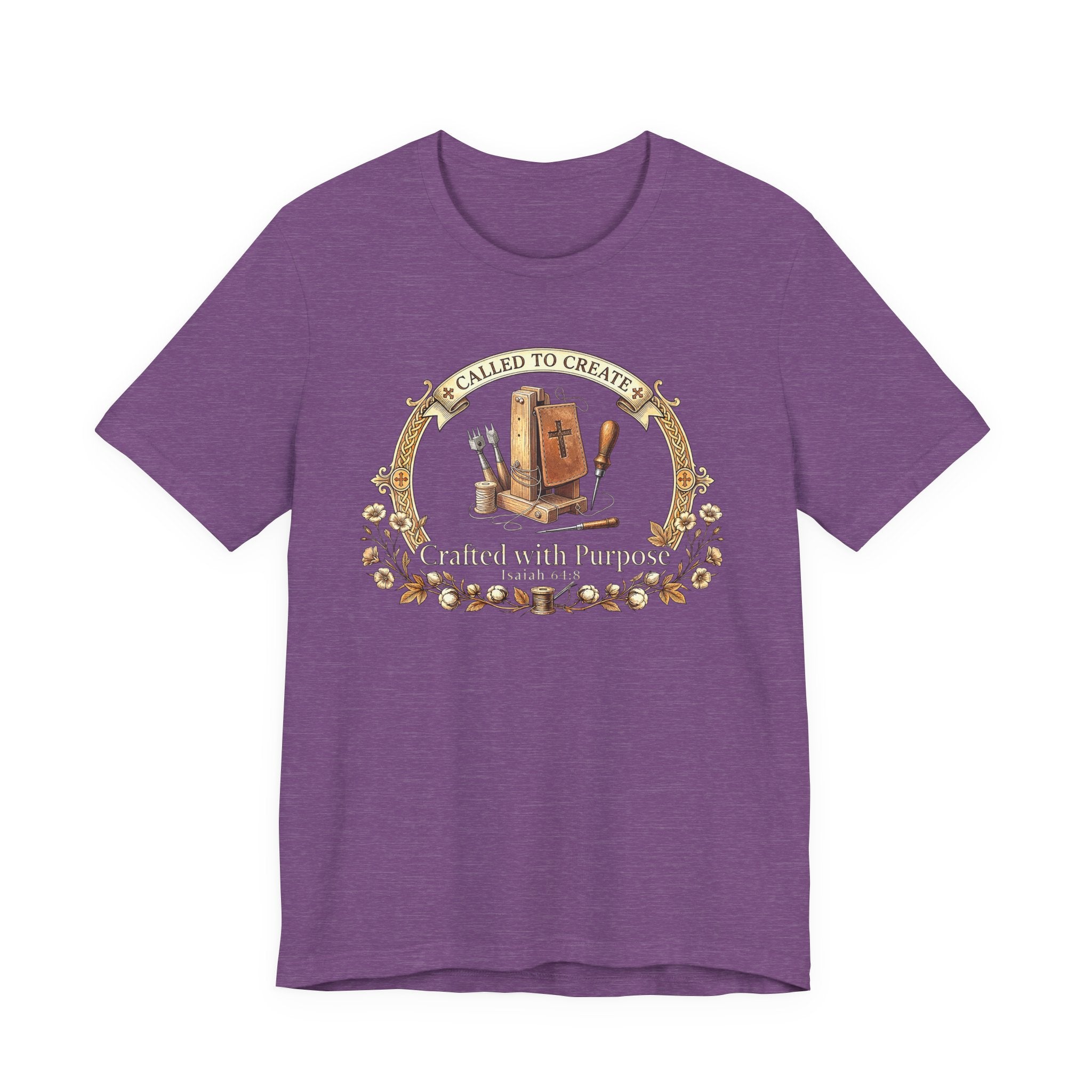 Crafted with a Purpose (Leather Working Christian Tee in Dark Colors)