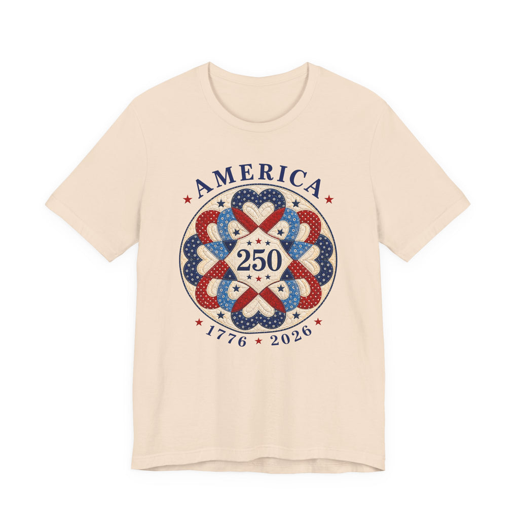 America 250 - Interlocking Hearts (Patriotic Quilting Tee)