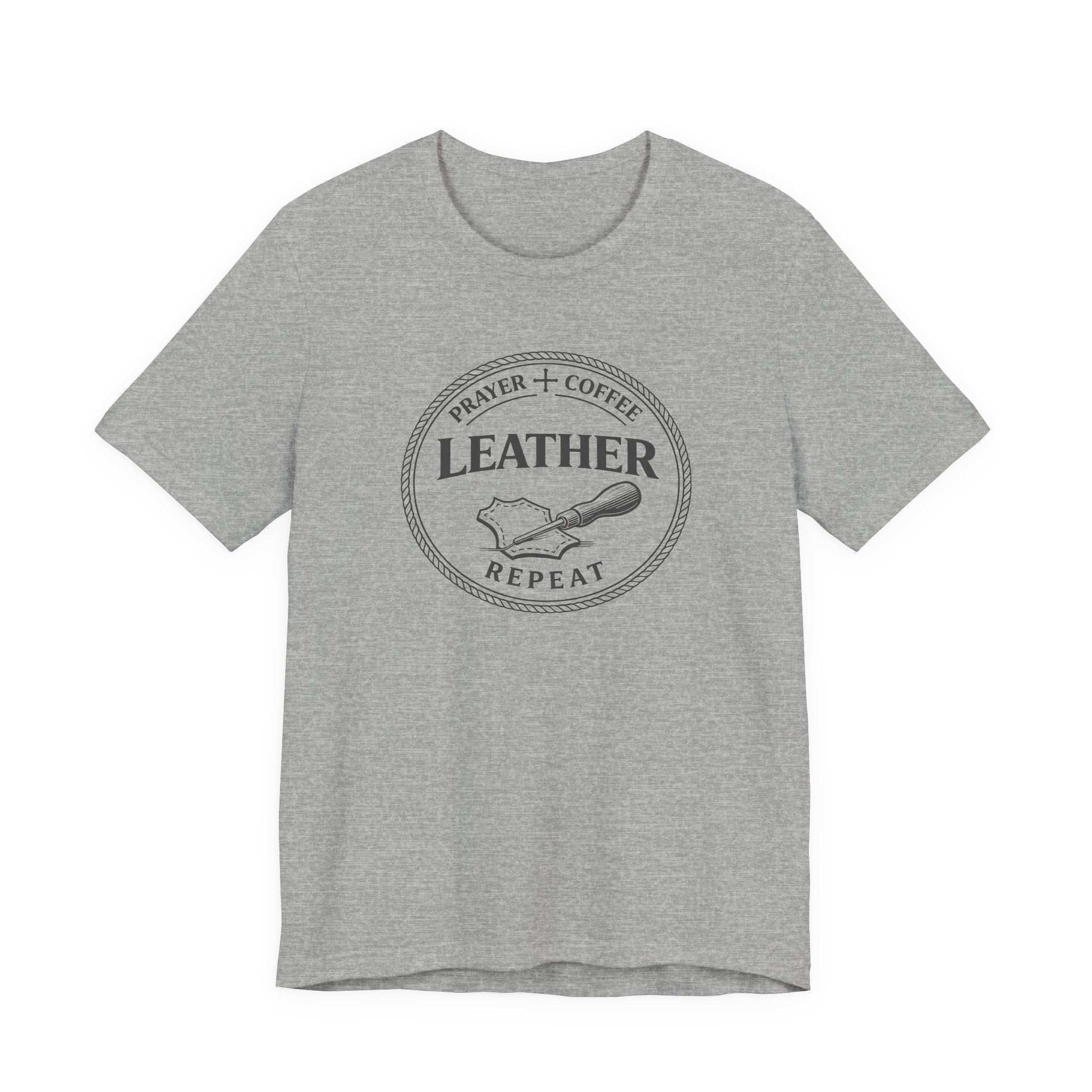 Prayer + Coffee + Leather + Repeat (Christian Tee)