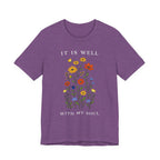 It Is Well With My Soul (Botanical Christian Tee in Dark Colors)