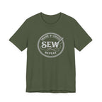 Prayer + Coffee + Sew + Repeat (Christian Tee in Dark Colors)