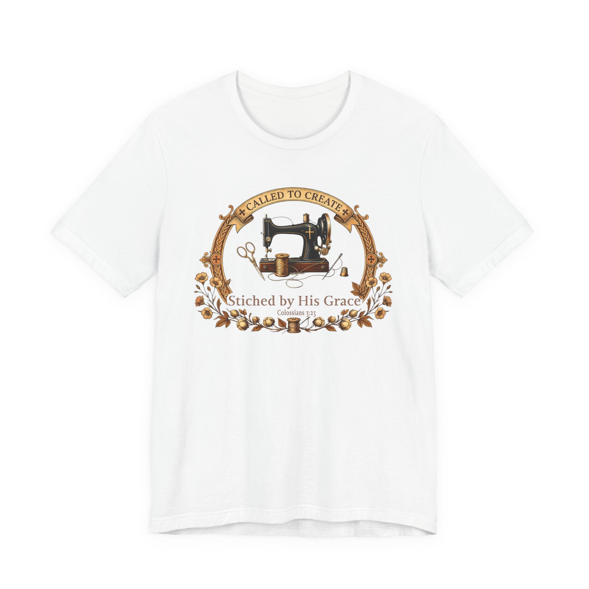 Stitched by His Grace (Christian Sewing Tee)