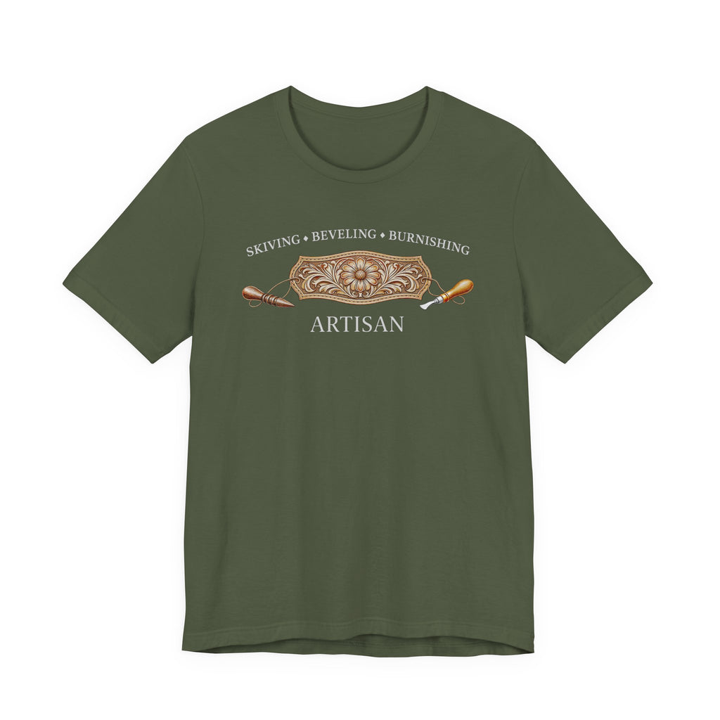 Skiving Beveling Burnishing Artisan (Dark Tee)