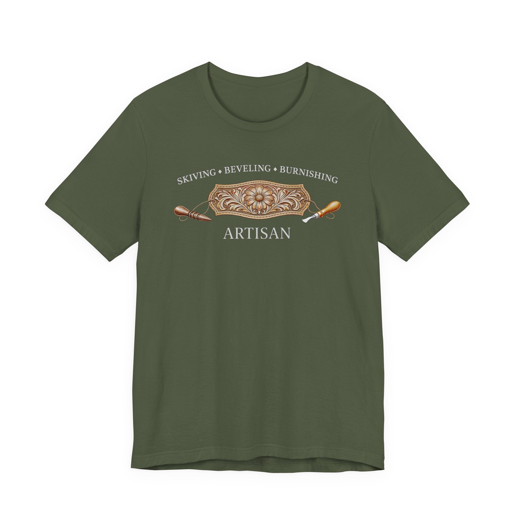Skiving Beveling Burnishing Artisan (Dark Tee)