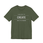 Called to Create Not to Mend (Christian Sewing Tee - Dark Colors)