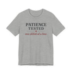 Patience Tested One Stitch at a Time (Sewing Tee)