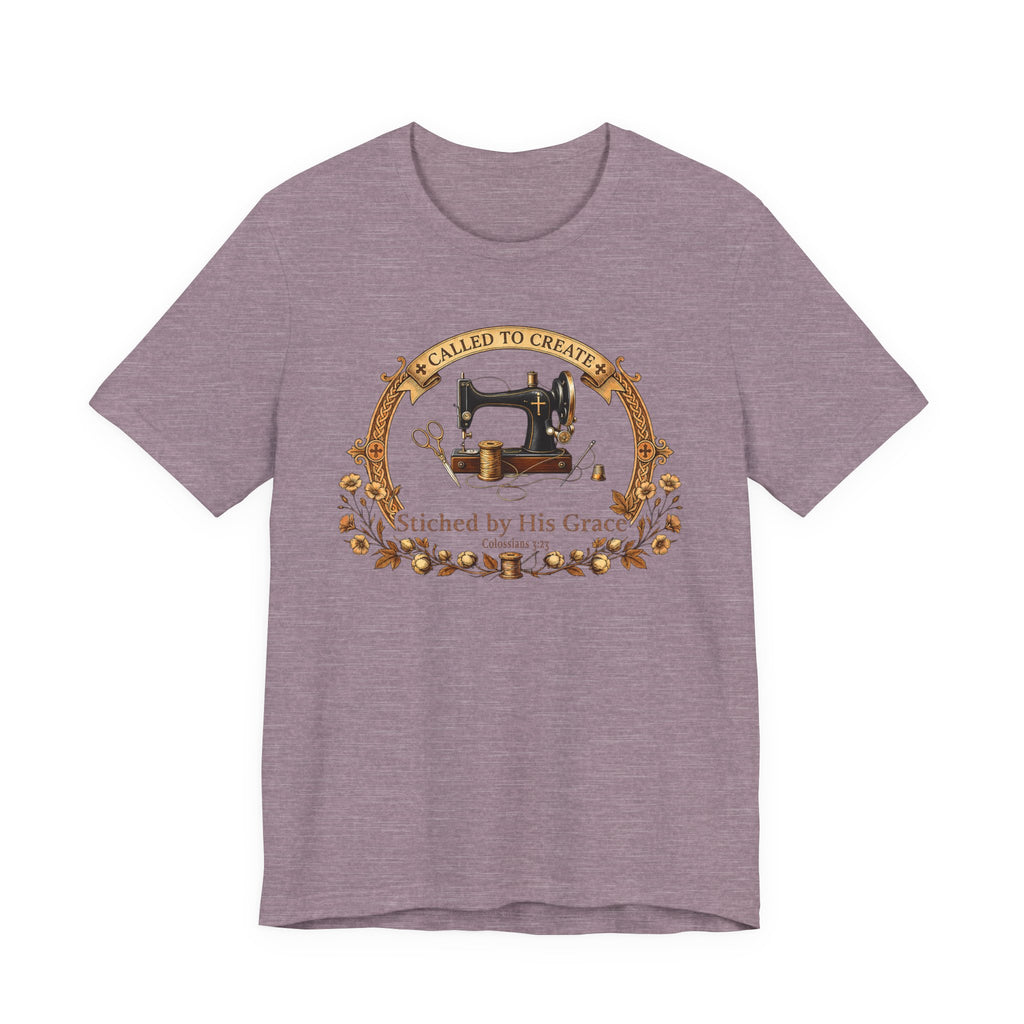 Stitched by His Grace (Christian Sewing Tee)