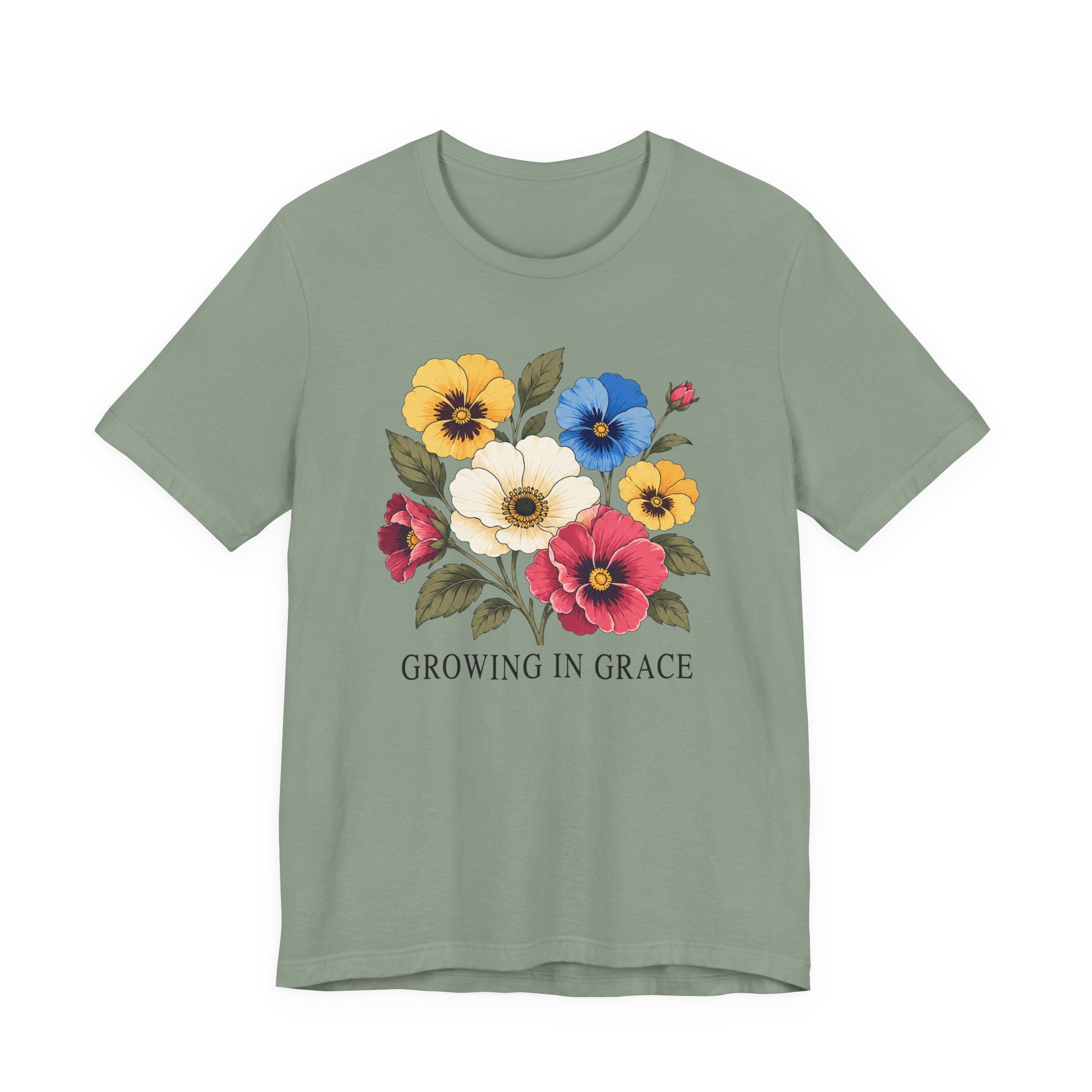 Growing In Grace (Floral Christian Tee)