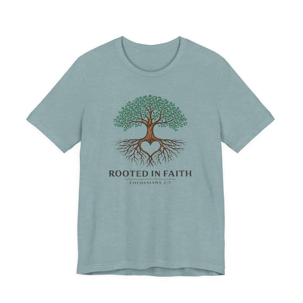 Rooted in Faith (Colossians 2:7 Christian Block Print)
