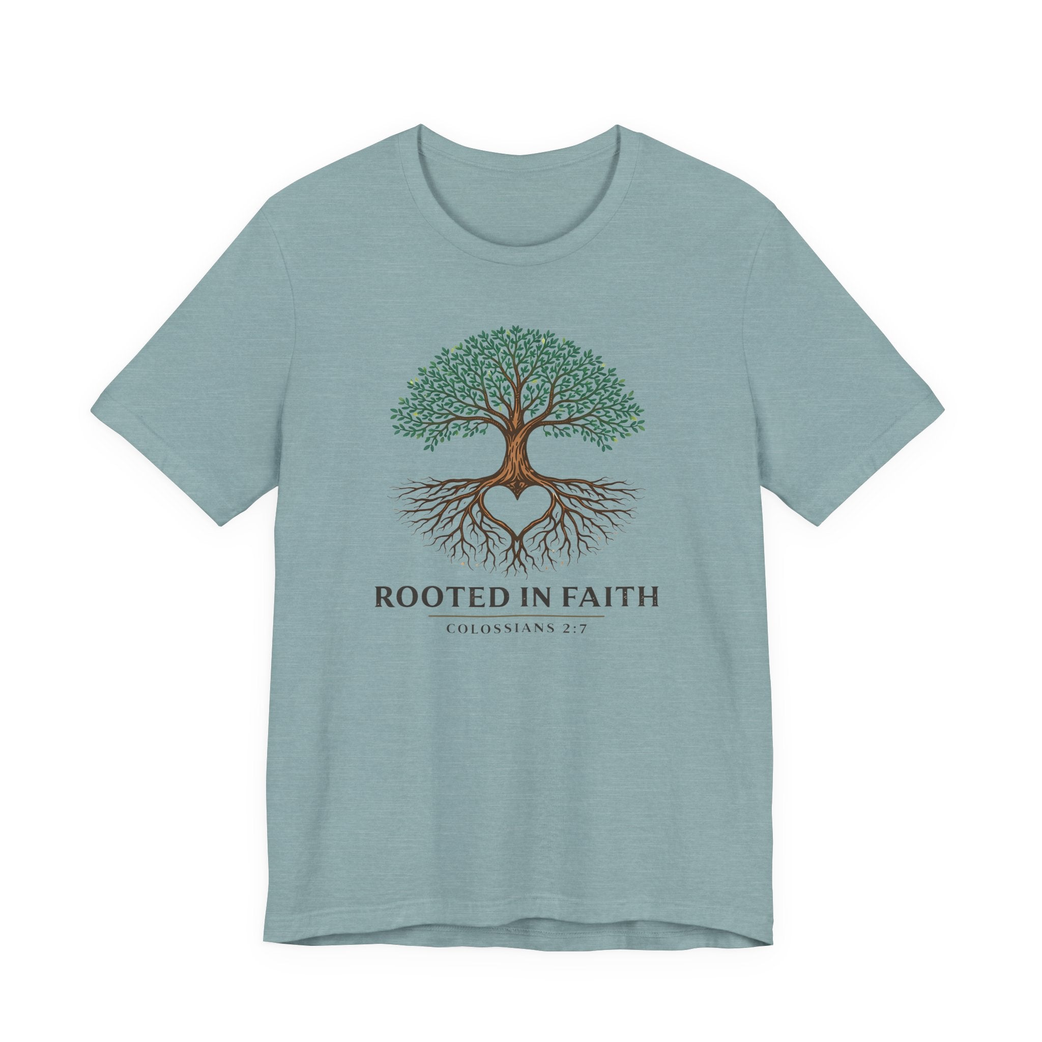 Rooted in Faith (Colossians 2:7 Christian Block Print)