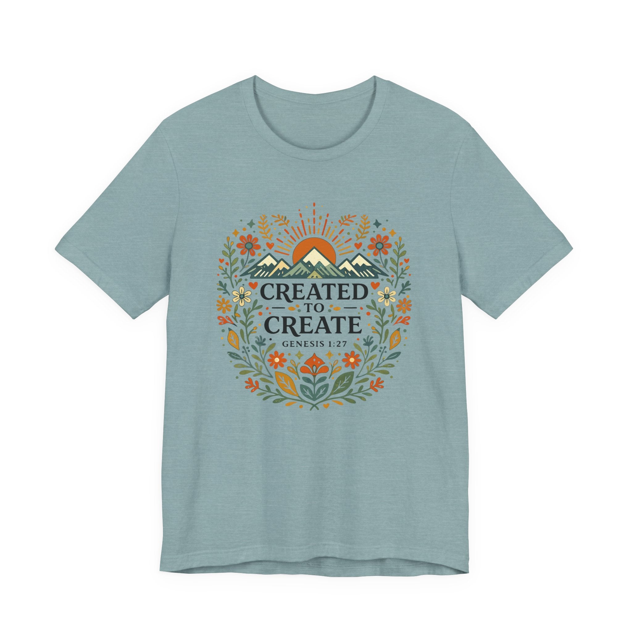 Created to Create (Christian Botanical Block Print Tee)