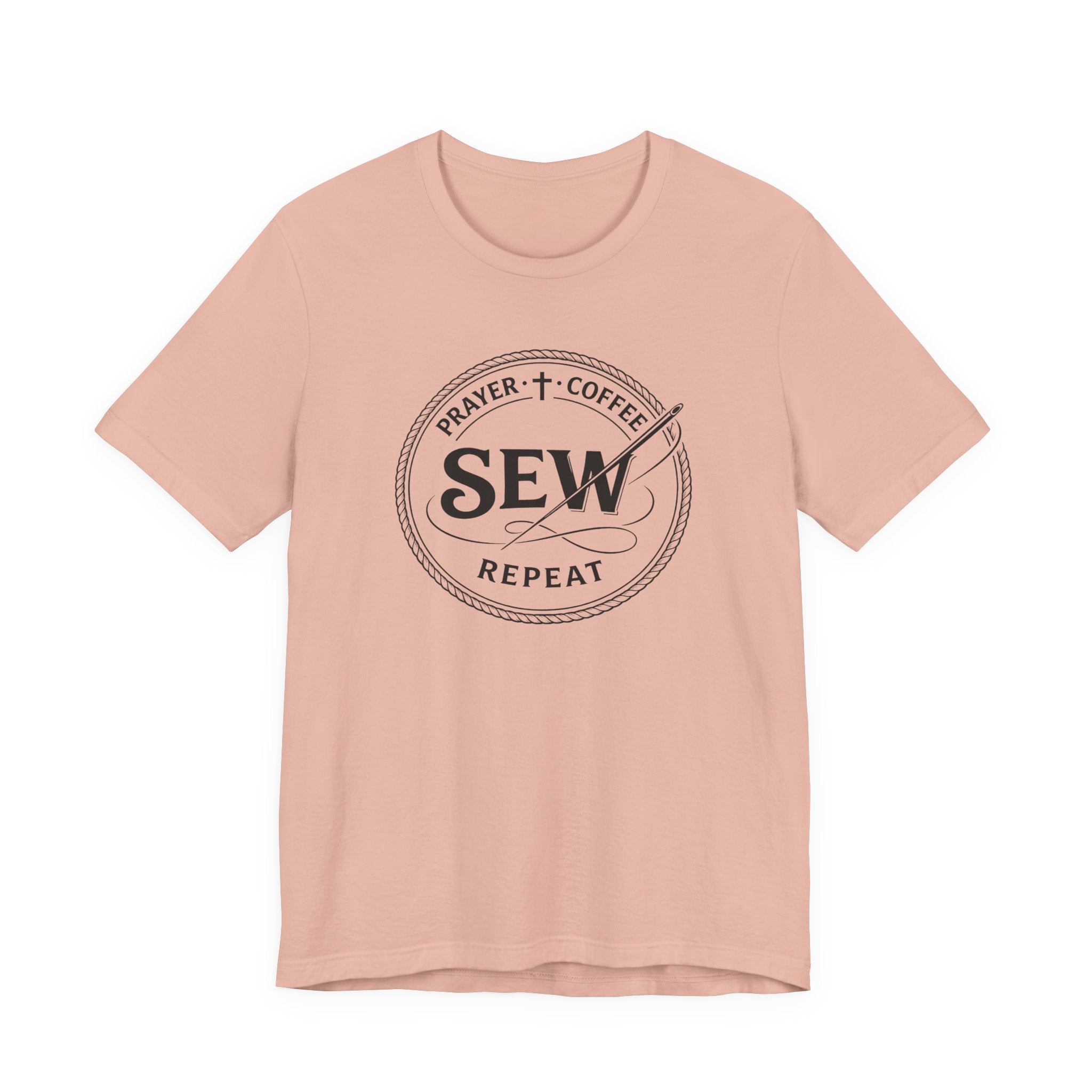 Prayer + Coffee + Sew Repeat (Christian Sewing Tee)