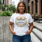 Created to Create (Christian Botanical Block Print Tee)