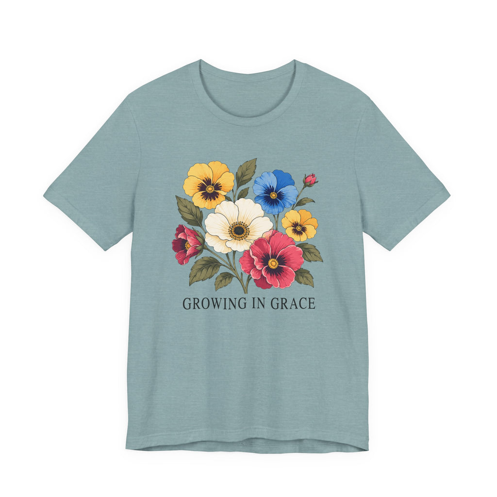Growing In Grace (Floral Christian Tee)