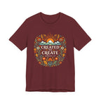 Created To Create (Christian Botanical Block Print Dark Colored Tee)