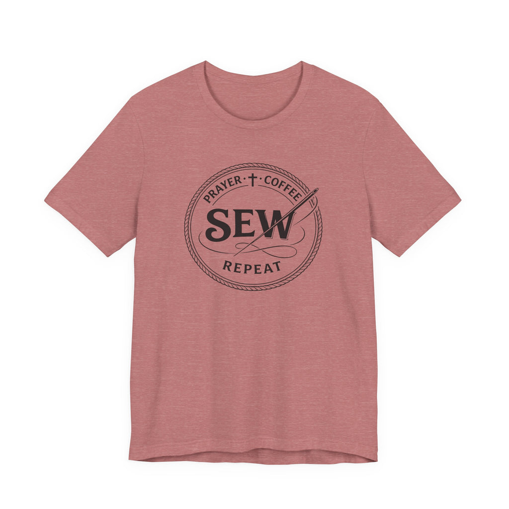 Prayer + Coffee + Sew Repeat (Christian Sewing Tee)