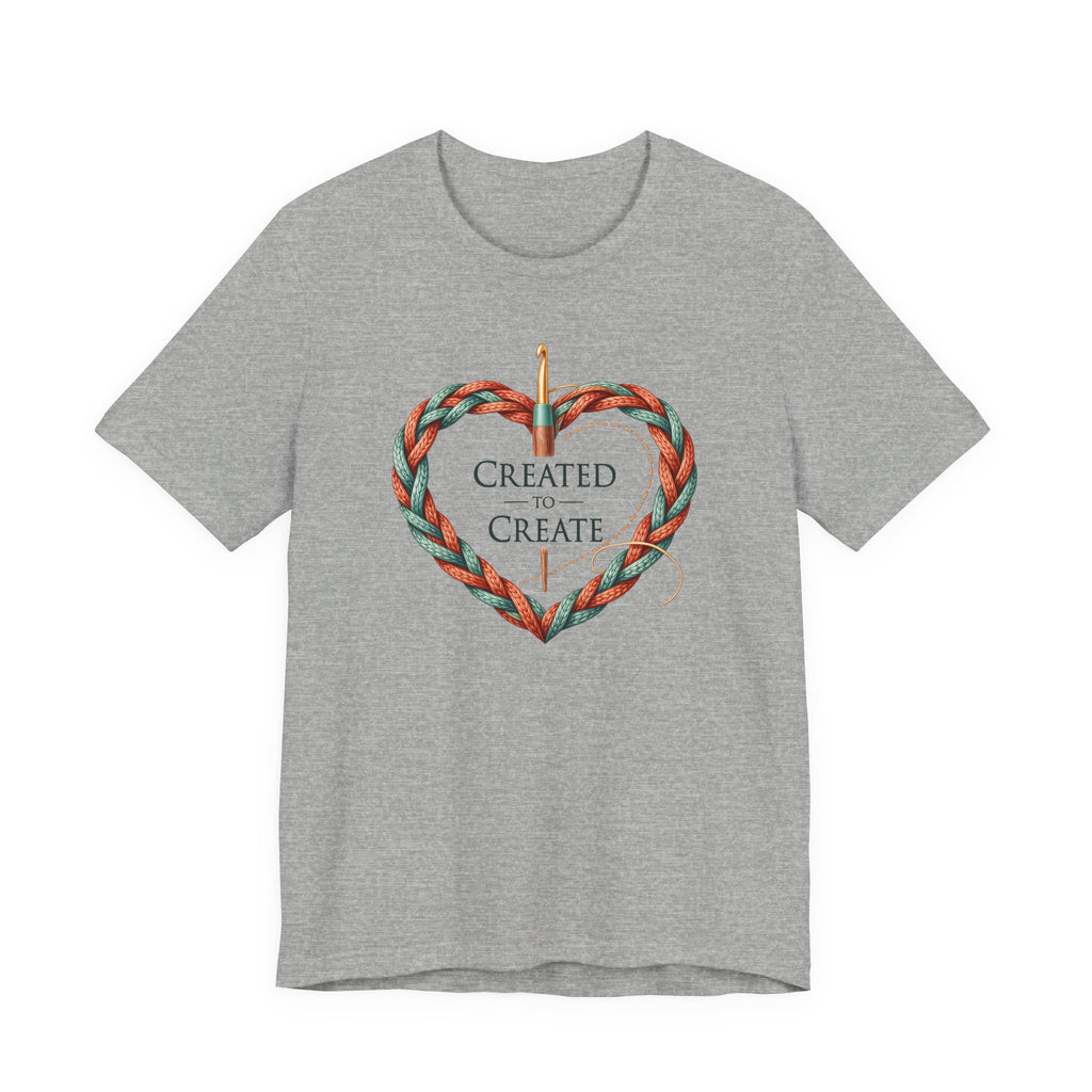 Created to Create (Christian Crochet Heart Tee)