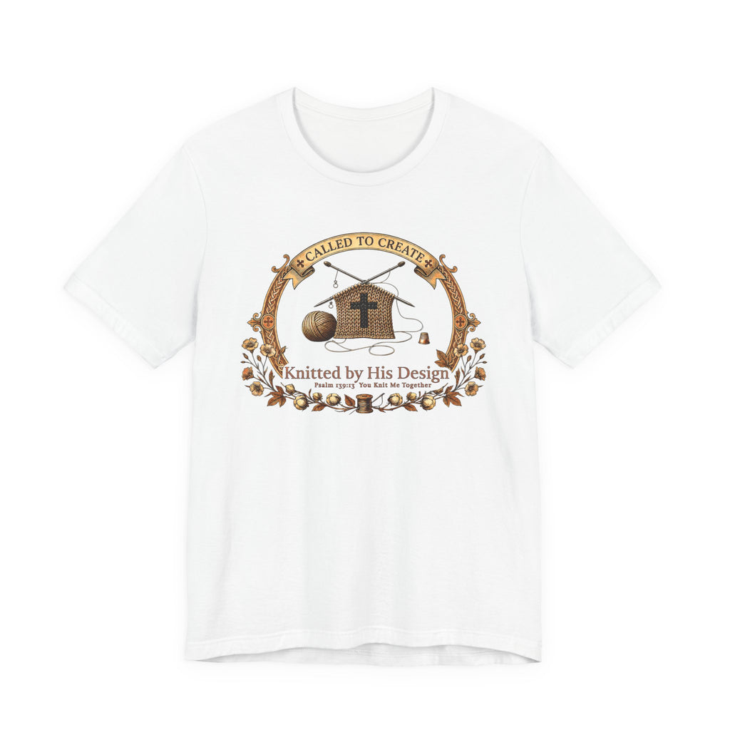 Knitted by His Design (Knitting Lovers Christian Tee)