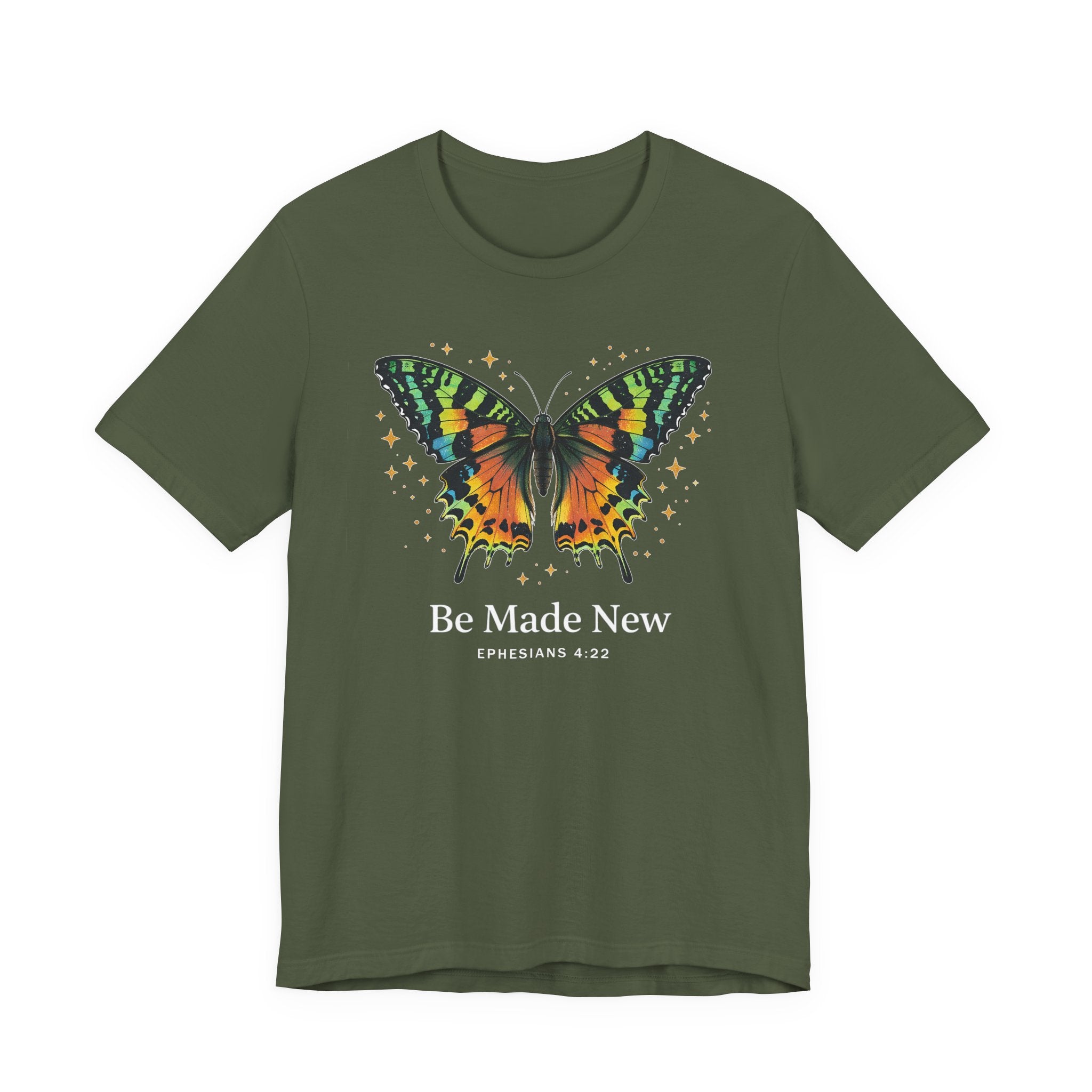 Be Made New - Madagascan Sunset Moth (Ephesians 4:22  Tee in Dark Colors)