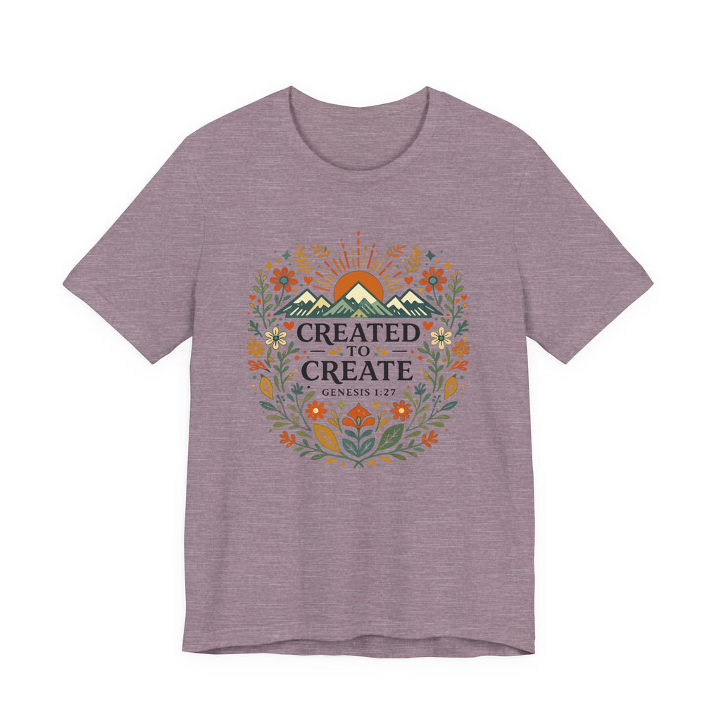 Created to Create (Christian Botanical Block Print Tee)